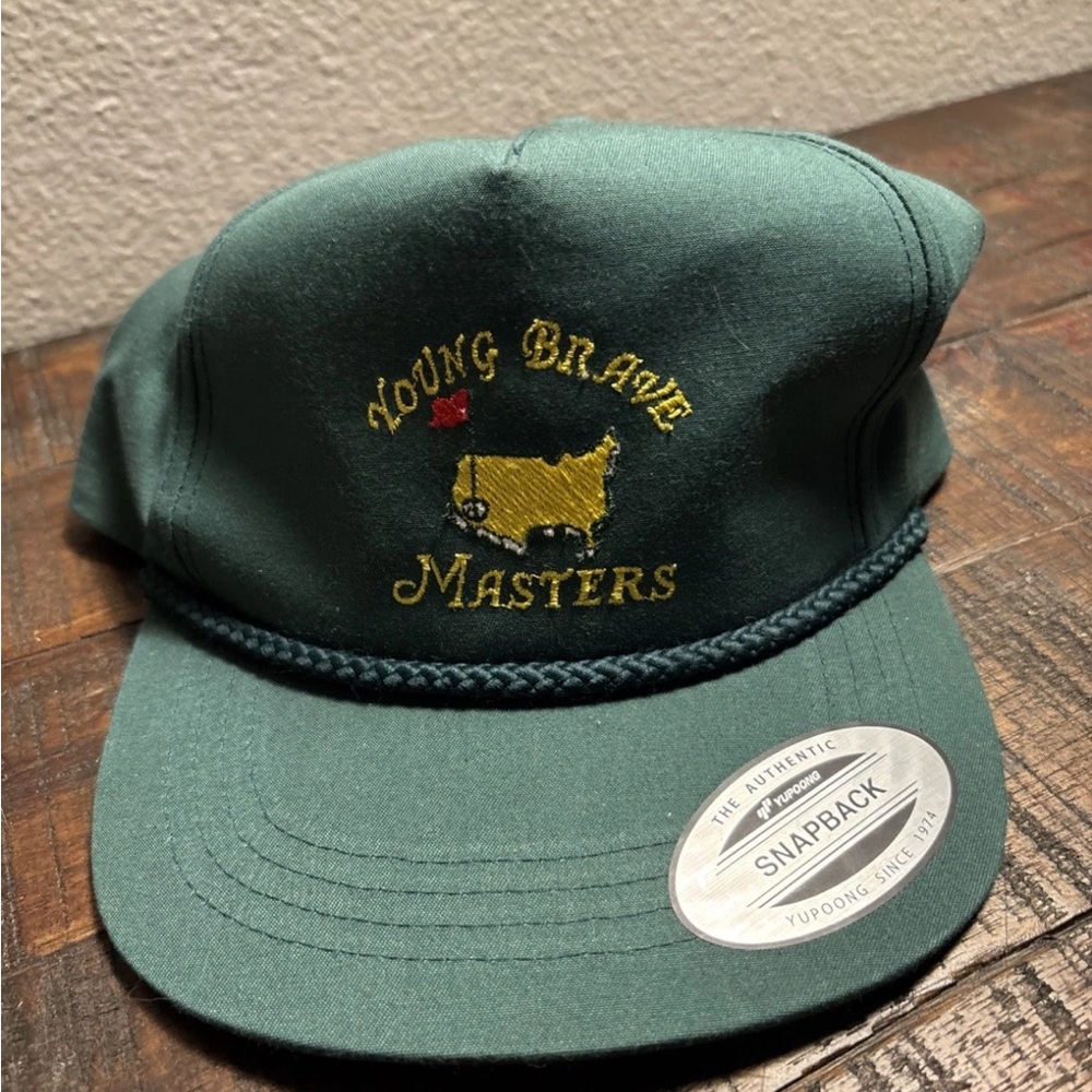 Young Brave Masters Golf Hat Snapback Adjustabe Green‎ Rope The Classics